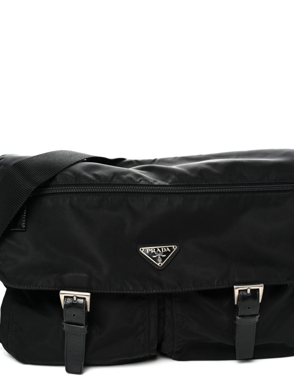 Prada Vintage Black Tessuto Nylon Messenger Bag- GOOD CONDITION - Picture 2 of 16